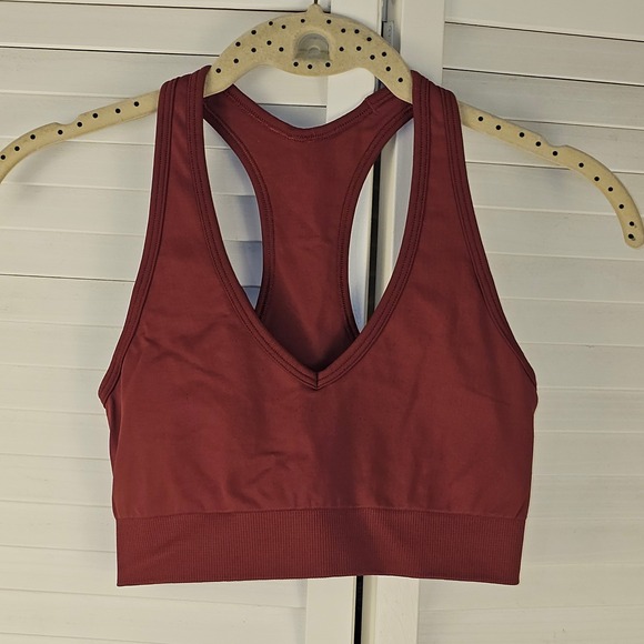 Lululemon Womens Burgundy Ebb To Street Sports Bra 4 - Picture 1 of 3